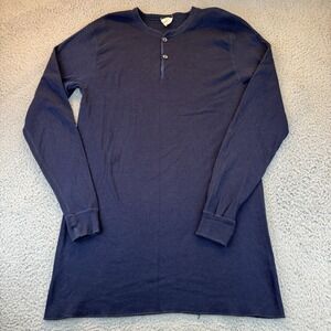 Vtg 90s LL Bean Mens Xl River Drivers Wool Blend Long Sleeve Henley T-Shirt USA